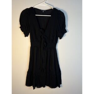One clothing size S black with tie detail